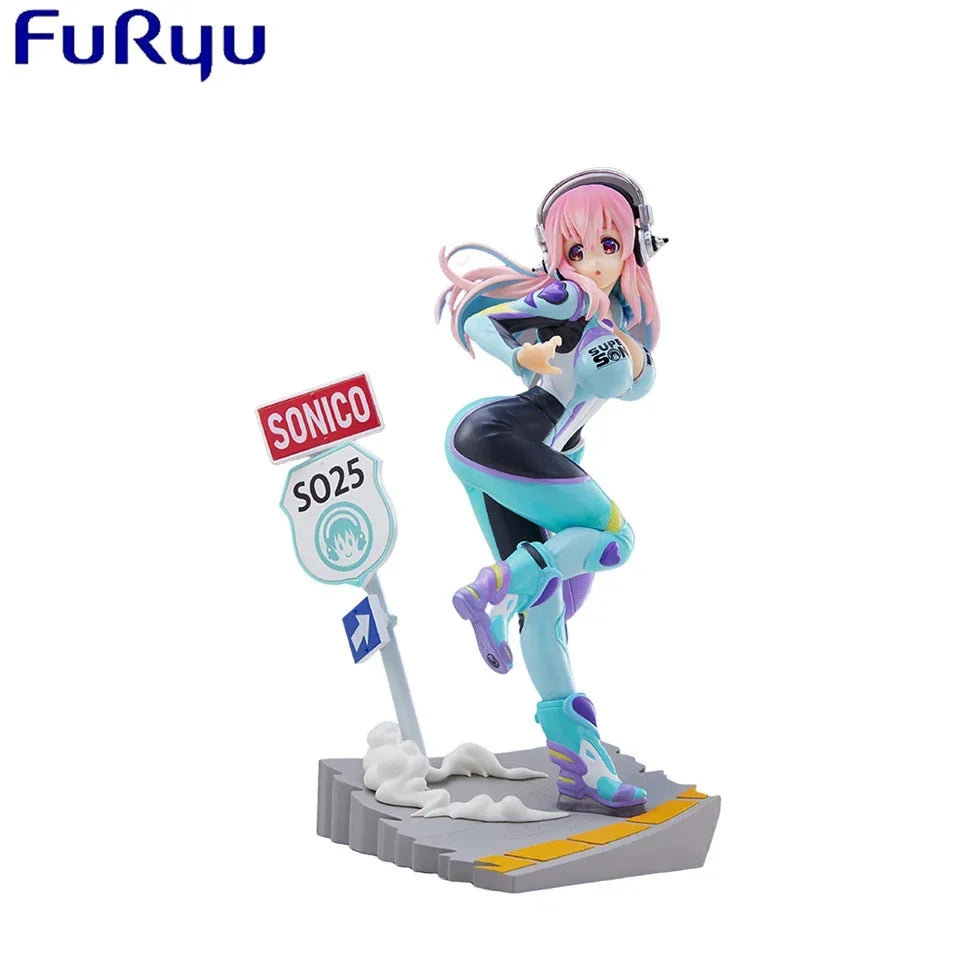 In Stock Original Genuine 19cm Super Sonico Anime Action Collectible Model Doll Toys for Christmas Gifts