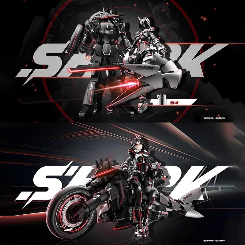 In Stock Yubo Wenchuang 1/12 Battle Rider Goddess Shako Plastic Model Kit  Motorcycle Mechanized Assembly Model Toys Gifts