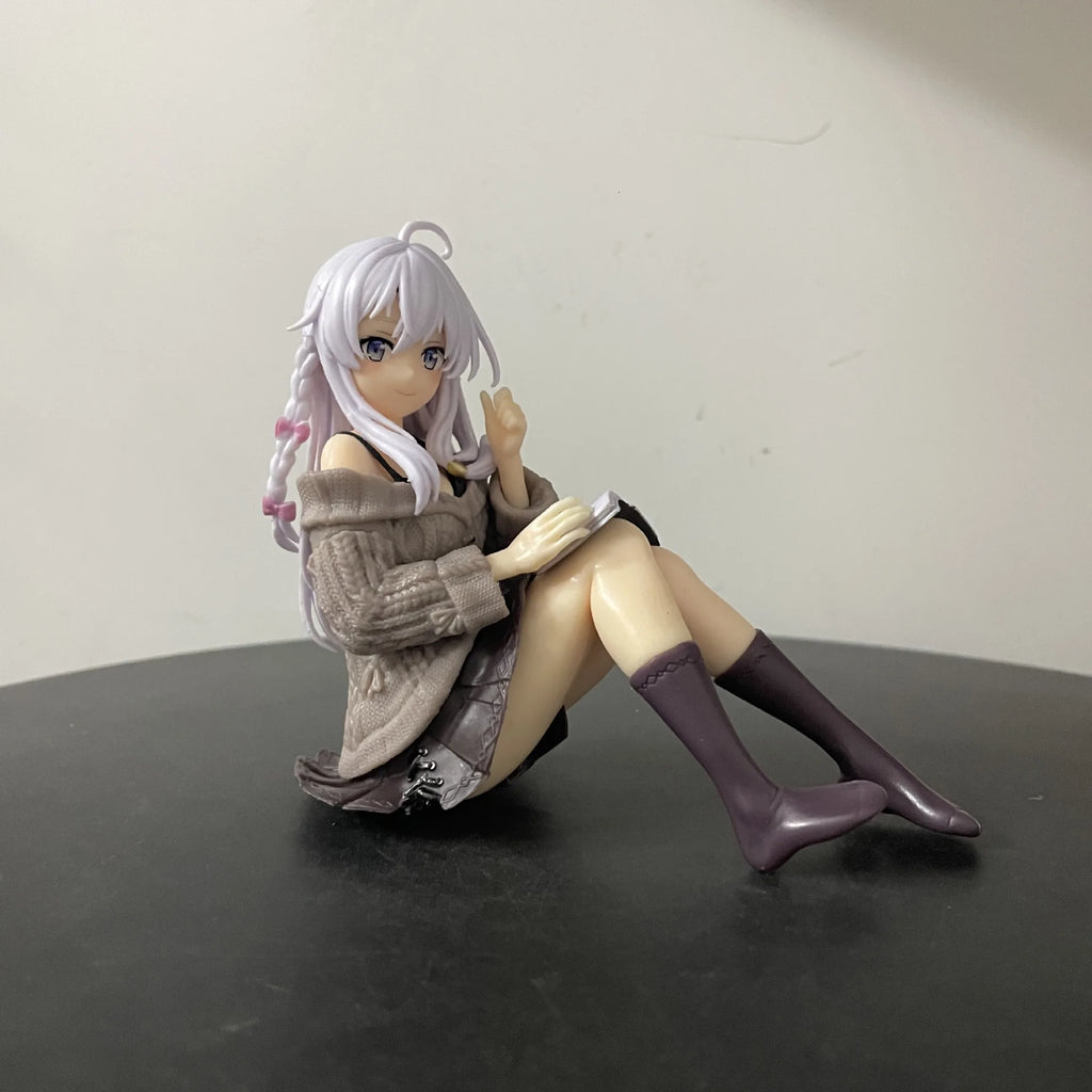 10cm Die Reise von Elaina Elaina sitzend lesend Anime Mädchen Figur Modell Statue Jungen Sammlung Desktop Dekoration Ornament Spielzeug