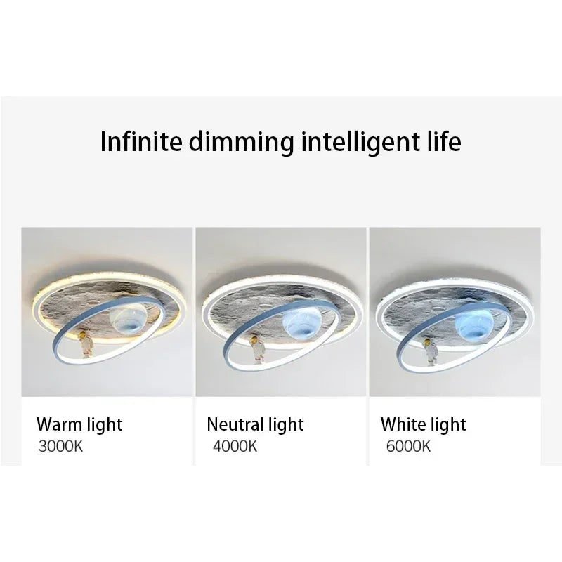 SANDYHA Nordic LED Ceiling Light Creative Lamp Chandeliers for Bedroom Kids Room Planet Astronauts Restaurant Home Decor Lustre
