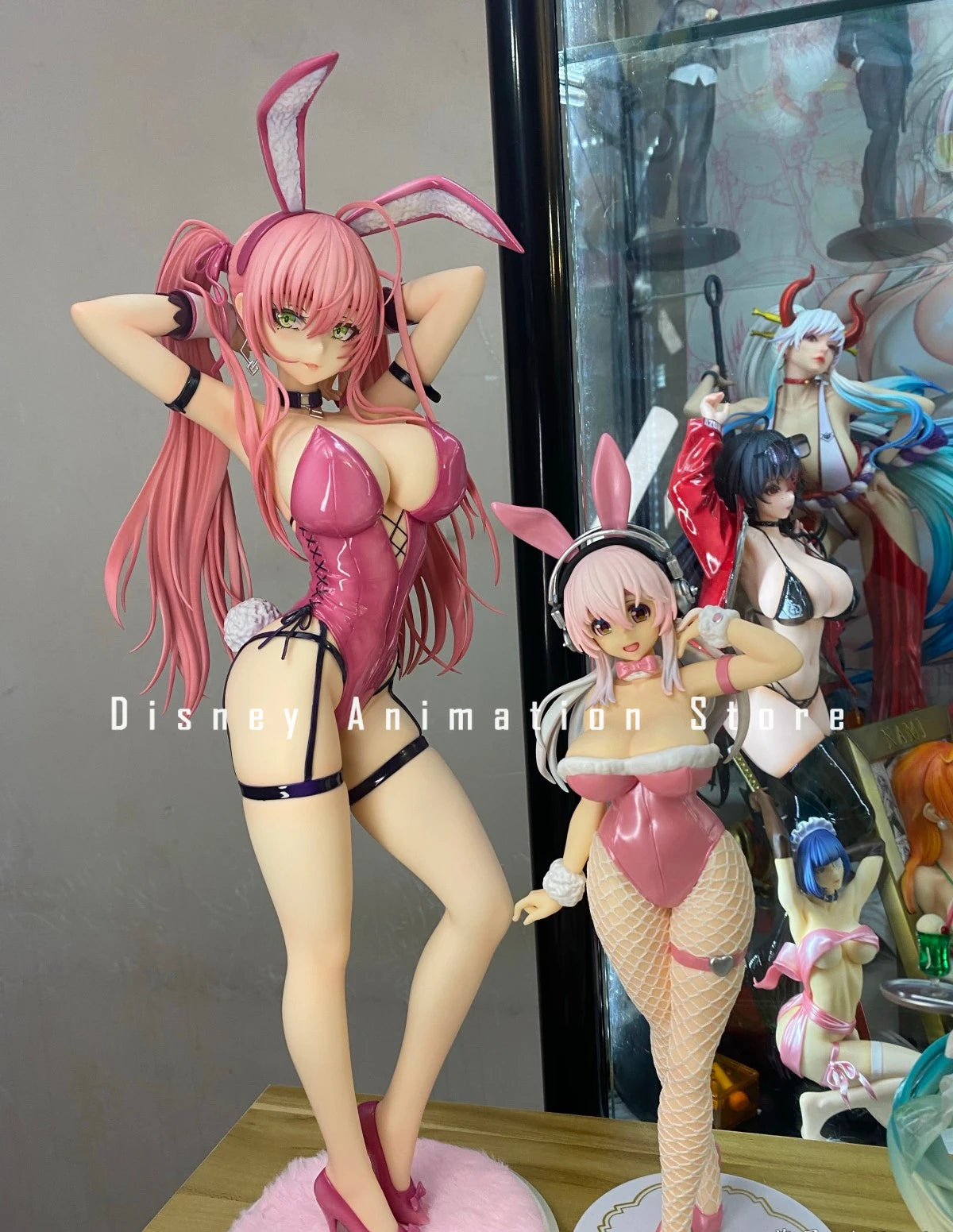 In Stock 100% Original PartyLook Pink Double Horsetail Bunny Girl Anime Figure PVC Action Figures Collectible Model Toy Ornament