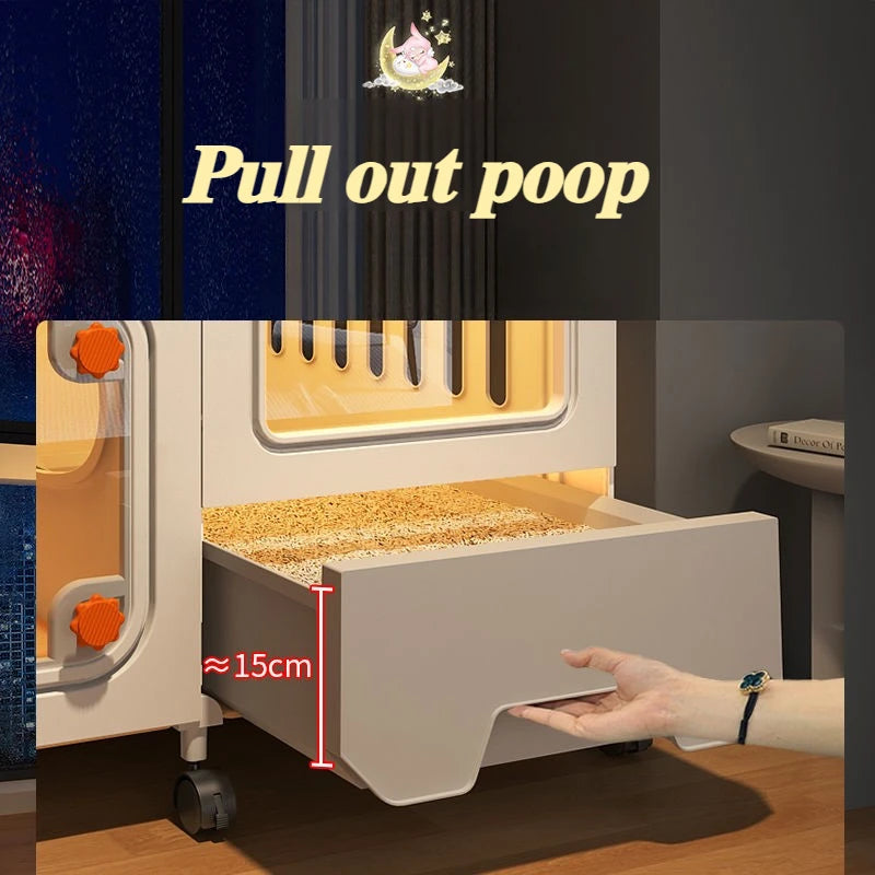 Cat Villa Pulley Design Cat Cage Outdoor Large Space Easy Install Cat's House Shelves Firm and Durable Cats Accessories Supplies