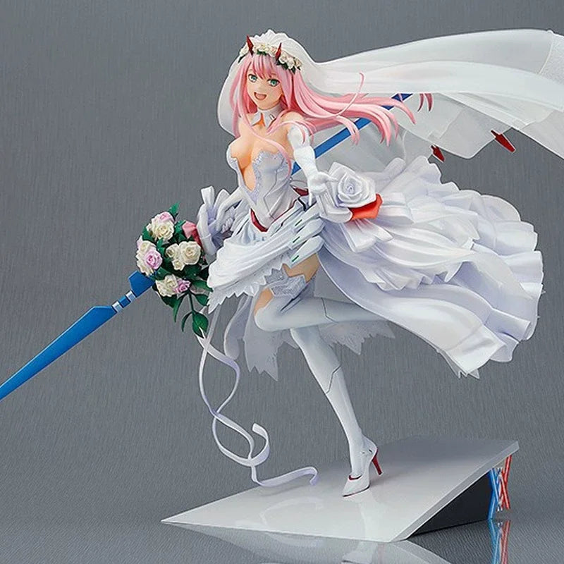 Darling In The Franxx Zero Two 1/7 Scale 27cm Wedding Dress Ver Anime Figure Collectible Model Desktop Decoration Gift For Anime