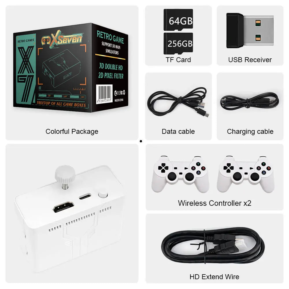 Coopreme X7 128G 256G Linux System Y7 4K Video Game Console LPDDR4 2GB TV Box Wireless Controller Retro Game 10000+ Support PSP