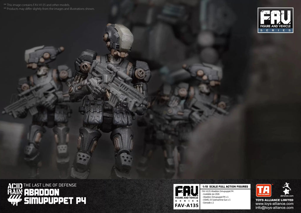 Acid Rain War FAV-A135 Simupuppet P4 1/18 Action Figures Collection Model Toys