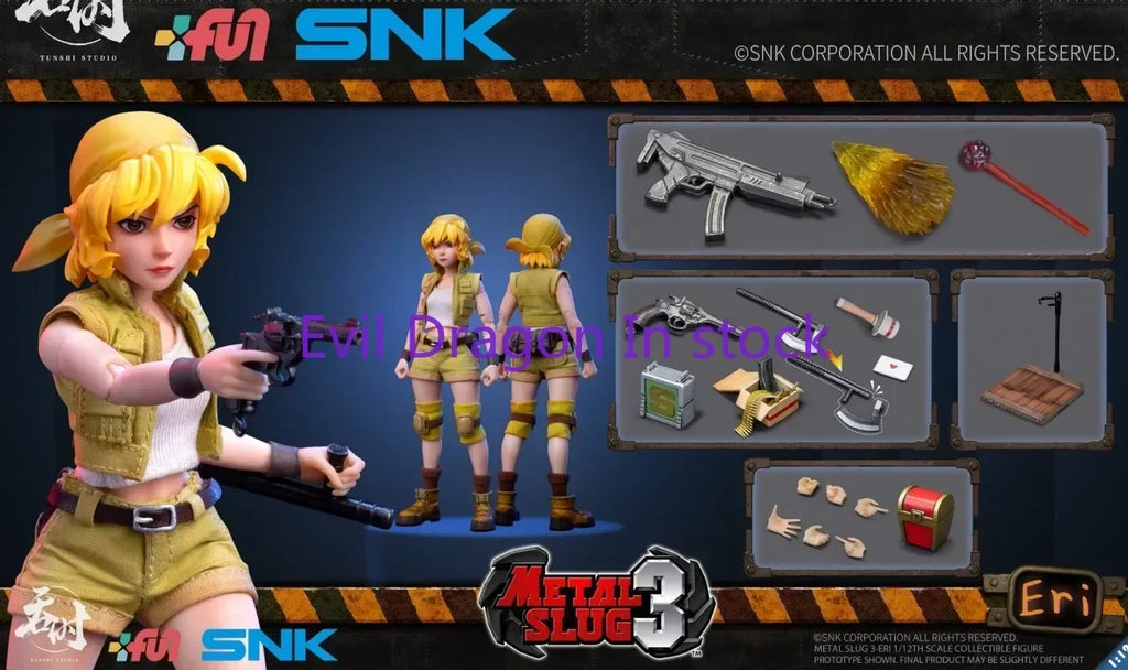 In Stock Original Snk Metal Slug Action Figure Toy Fior Airi Sisters 1/12 Cloth Collection Gift ERI006 ERI007