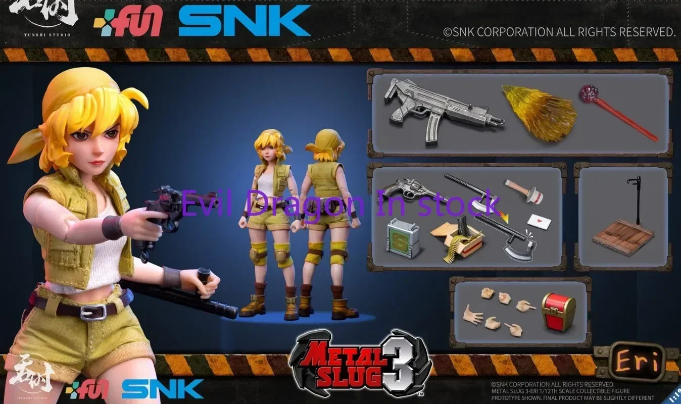 In Stock Original Snk Metal Slug Action Figure Toy Fior Airi Sisters 1/12 Cloth Collection Gift ERI006 ERI007