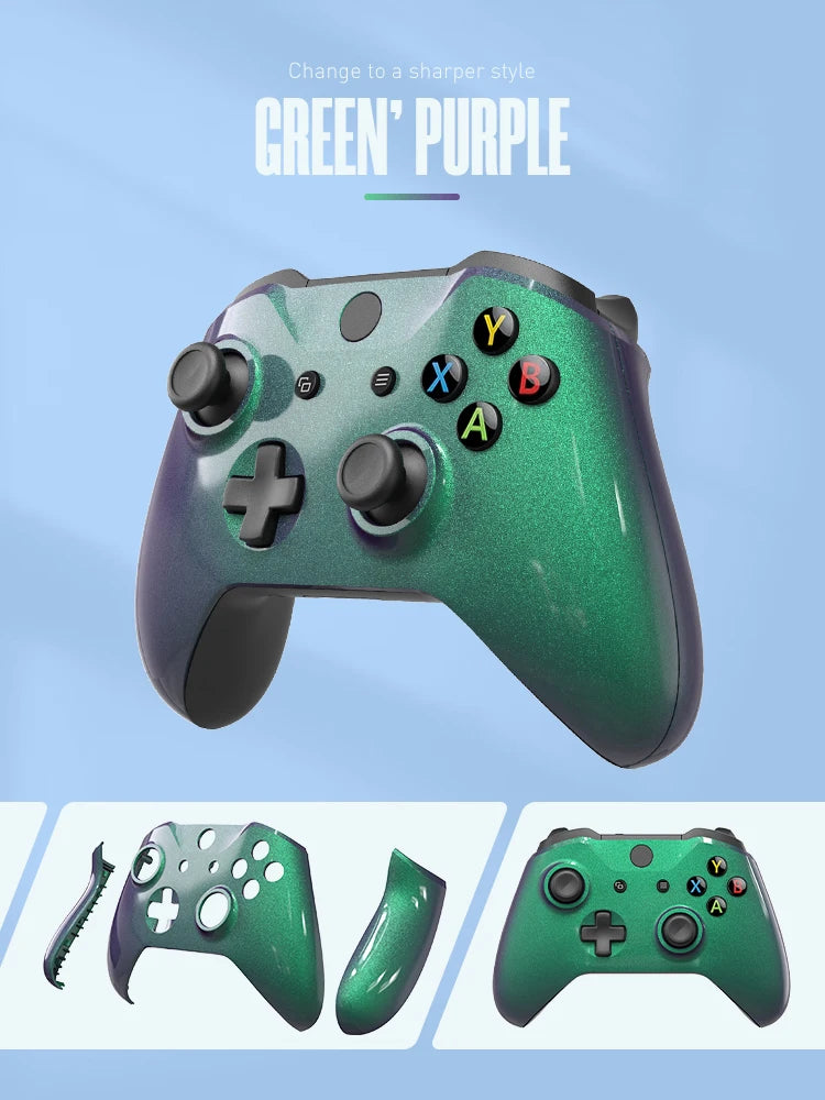 DATA FROG Chameleon-Frontplattenabdeckung für Xbox One Slim-Controller-Gehäuse, Ersatzteile mit Seitenschienen-Panel für Xbox One X