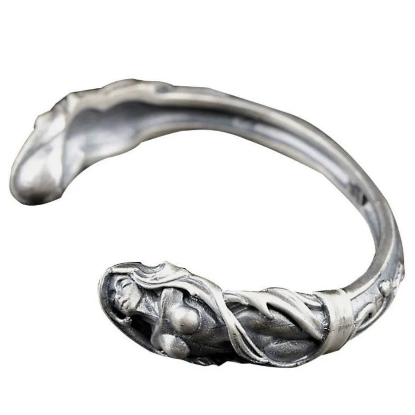 Bracelet Bangle Pure 925 Sterling Silver Naked Female Goddess Luxury Brand Fine Jewelry Man Woman 2025 Valentine's Day Gift B6