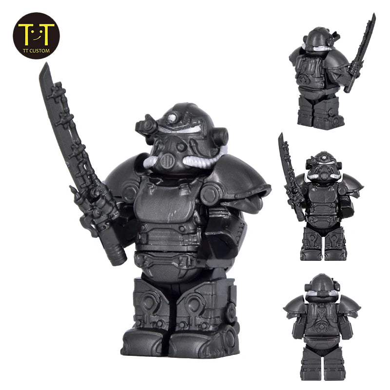 1PCS Military Soldiers Mini Anime Action fallouts Figures Weapons Robot Mecha Building Blocks Bricks DIY Toys for KIDS gift