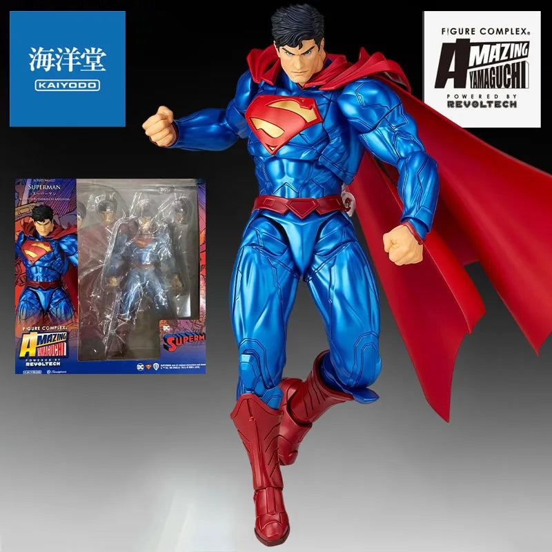 KAIYODO Genuine Amazing Yamaguchi Anime Figure Black&Superman Action Figure Toys for Boys Kids Gift Collectible Model Ornaments