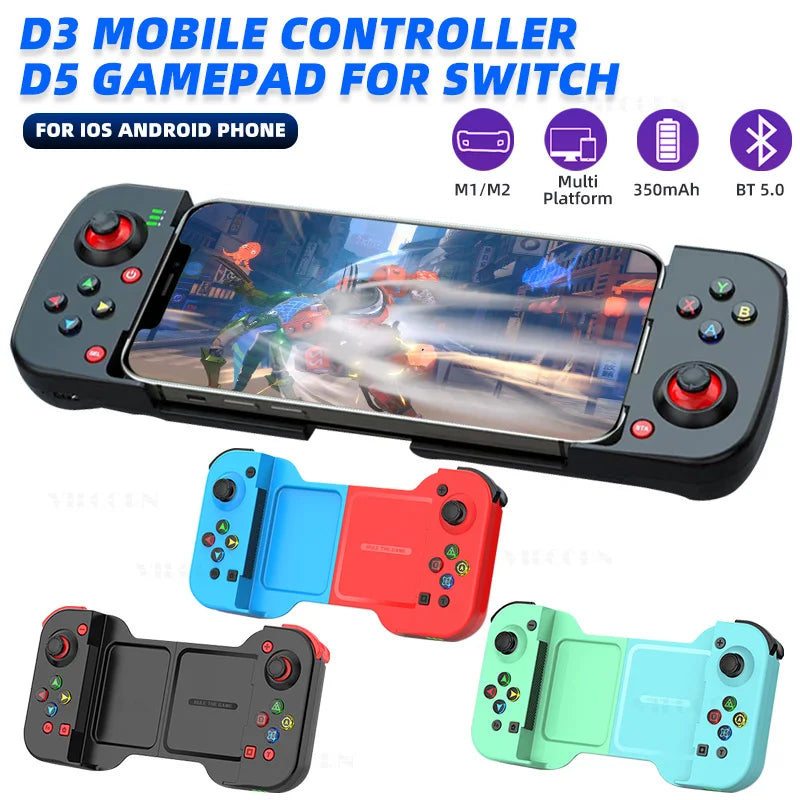 Stretchable Mobile Controller For ios Andriod Phone Pubg Cod Gamepad For Switch Oled Console Control Joystick with Macro