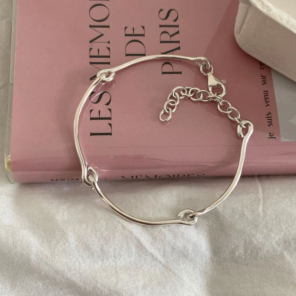 925 Sterling Silver Bracelet Bangle Vintage Open Lock Geometric Punk For Woman Girl Fashion Jewelry Gift Dropship Wholesale