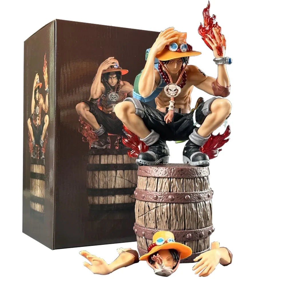 34cm One Piece Anime Figures  Monkey D Ace Sabo Action Figure Collection Model Ornaments Toys Gifts PVC