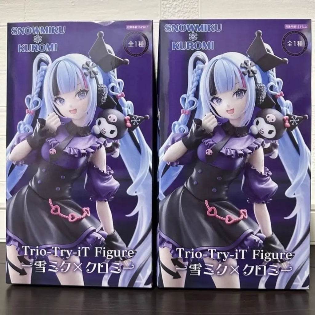 Original Furyu Hatsune Miku Anime Miku & Kuromi Trio-Try-iT Figure Action Figurine Model Figuarts Collector Toys Deco