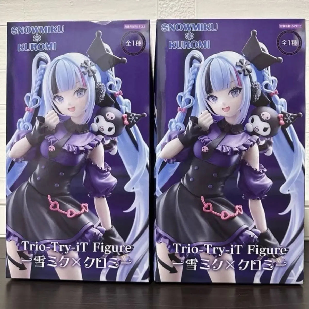 Original Furyu Hatsune Miku Anime Miku & Kuromi Trio-Try-iT Figure Action Figurine Model Figuarts Collector Toys Deco