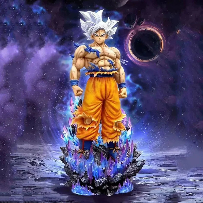 32 cm Anime Dragon Ball Super Figur Weißer Gott Modell Son Goku Ultra Instinct Actionfigur GK Statue PVC Schreibtischdekoration Spielzeug Geschenk