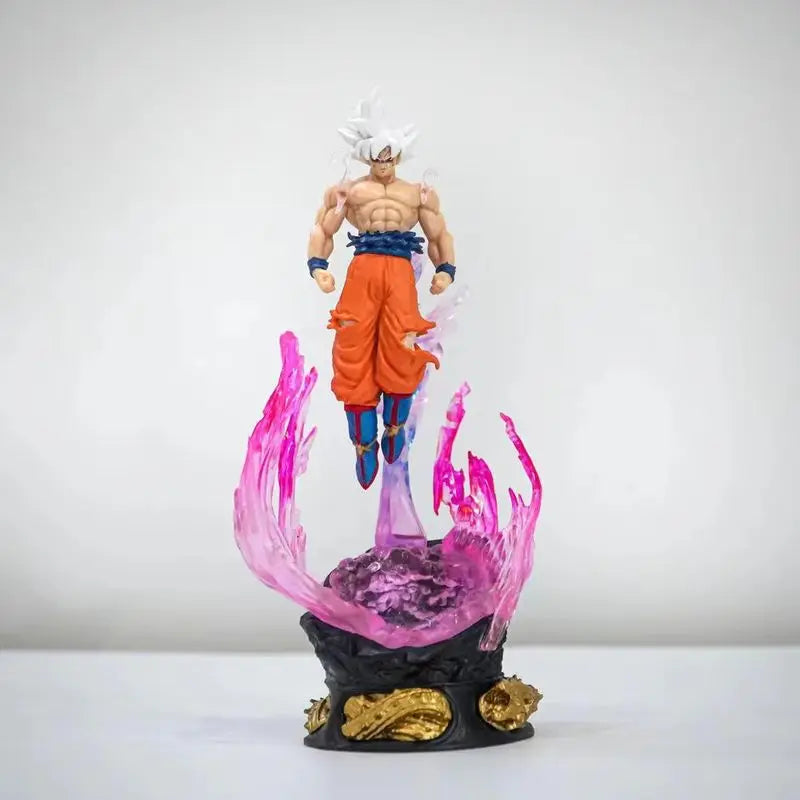 24cm Anime Dragon Ball Figure Son Goku Action Figures Ultra Instinct Super Saiyan Statue Pvc Emit Light Model Collection Gifts