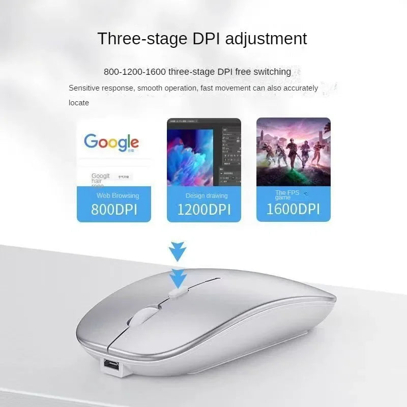 Drahtlose Maus für Laptop-PC Bluetooth Wiederaufladbare Mäuse Computer Stille Mäuse USB-Maus Ergonomische Gaming-Maus für Xiaomi Pad