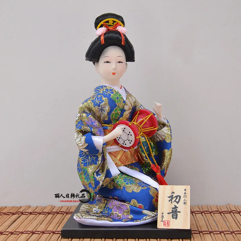 12inch Japanese Geisha Doll Statuette Sitting Figurine Japanese Kimono Kokeshi Kabuki Geisha Handicraft Ornament Birthday Gift