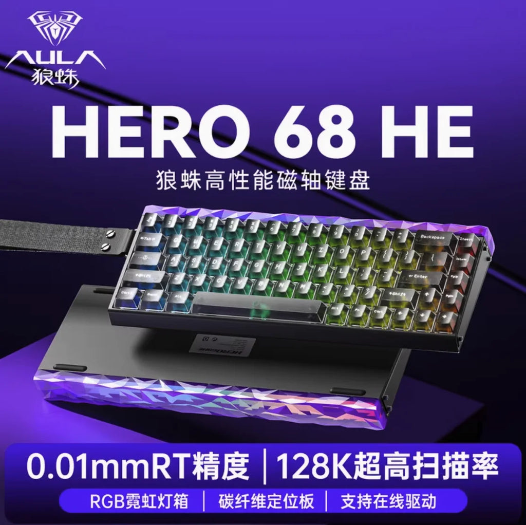 AULA Hero 68HE Mechanische Tastatur mit Magnetschalter, E-Sport, 8K RGB, Hot-Swap, kabelgebunden, PC-Gaming, individuelle Tastatur, Zubehör, Geschenke