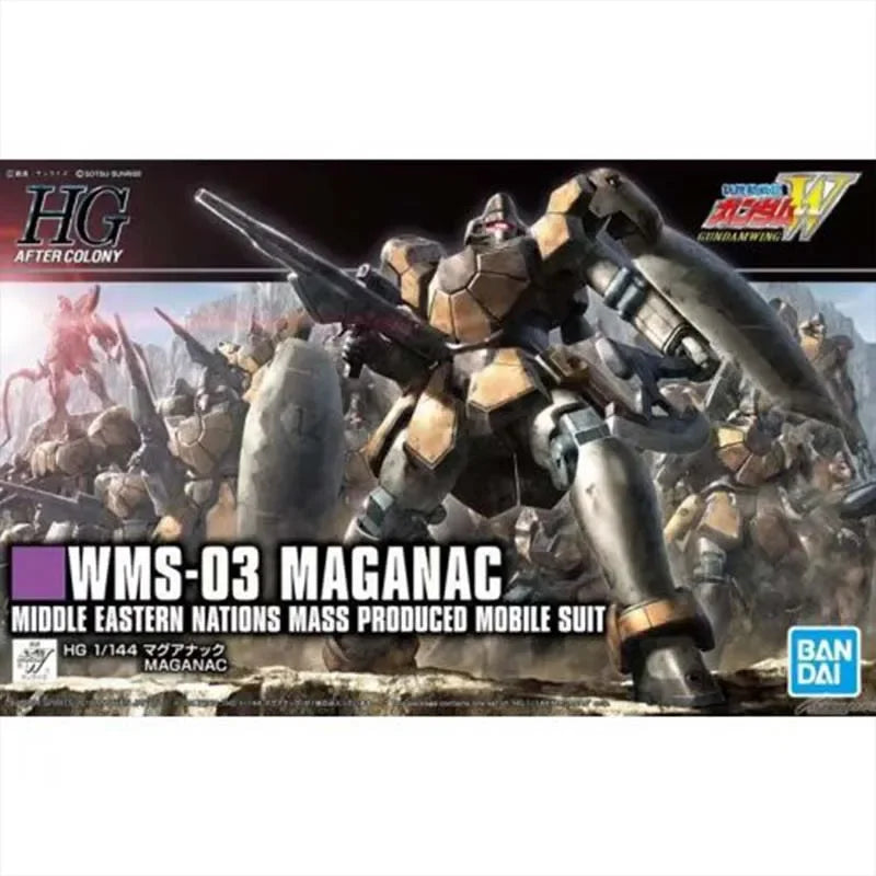 Bandai Original HGUC Gundam Leo Maganac Gunpla OZ-06MS LEO Assembly Model Kit Collectible Anime Action Figure Toy Gift for Boys