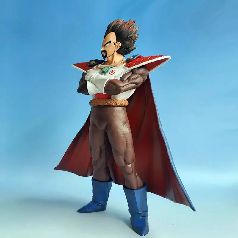 Dragon Ball King Vegeta Anime Figur Vegeta mit Umhang Action Figur 29,5 cm PVC Statue Sammlung Modell Schreibtisch Dekor Spielzeug Geschenke