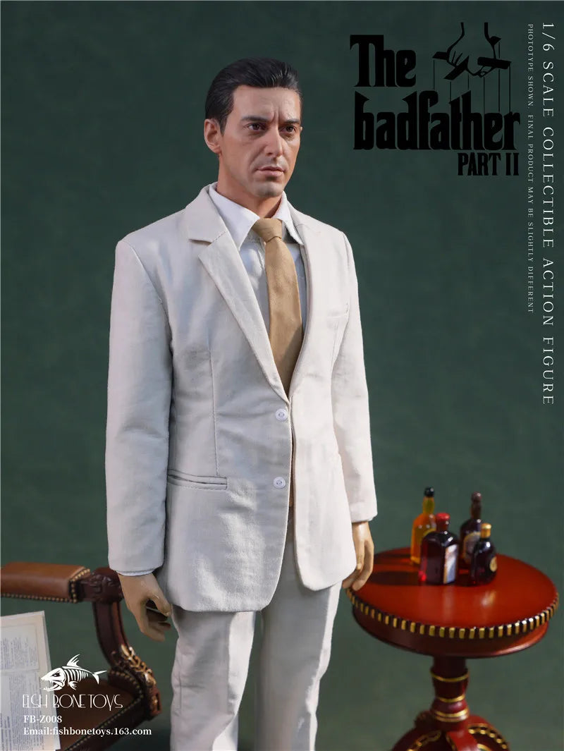 Fish Bonetoys FB-Z008 1/6 Godfather II Mike Male Action Figure Set Model 12'' Soldier Movable Doll Full Set for Collectible