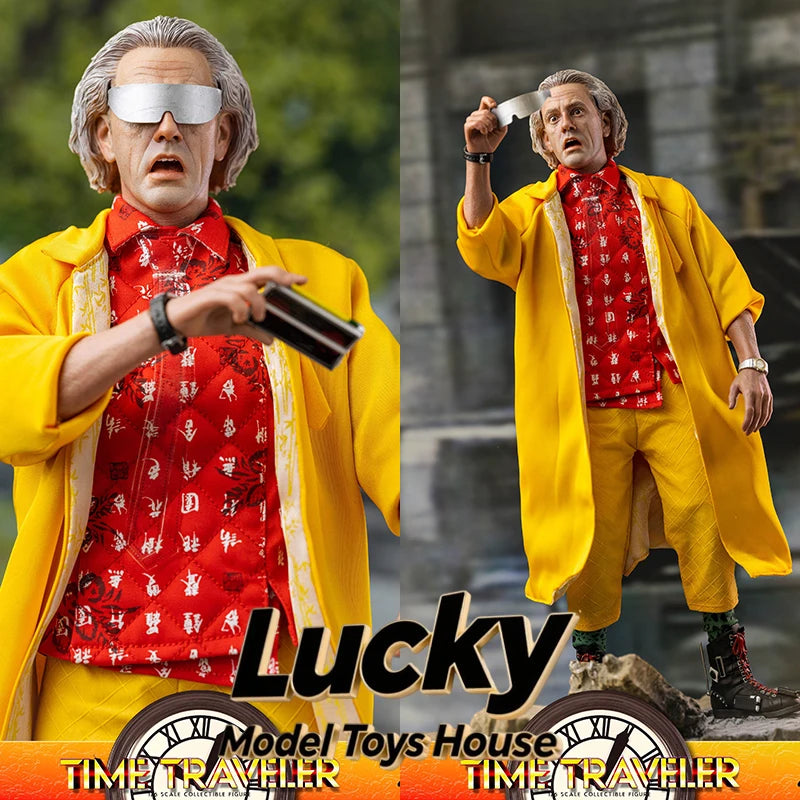 SaturnToys ST002 Quick Shipment 1/6 Time Traveler White Hair Doc. Yellow Suit Cloth Action Figure Display 12inch Soldier Model