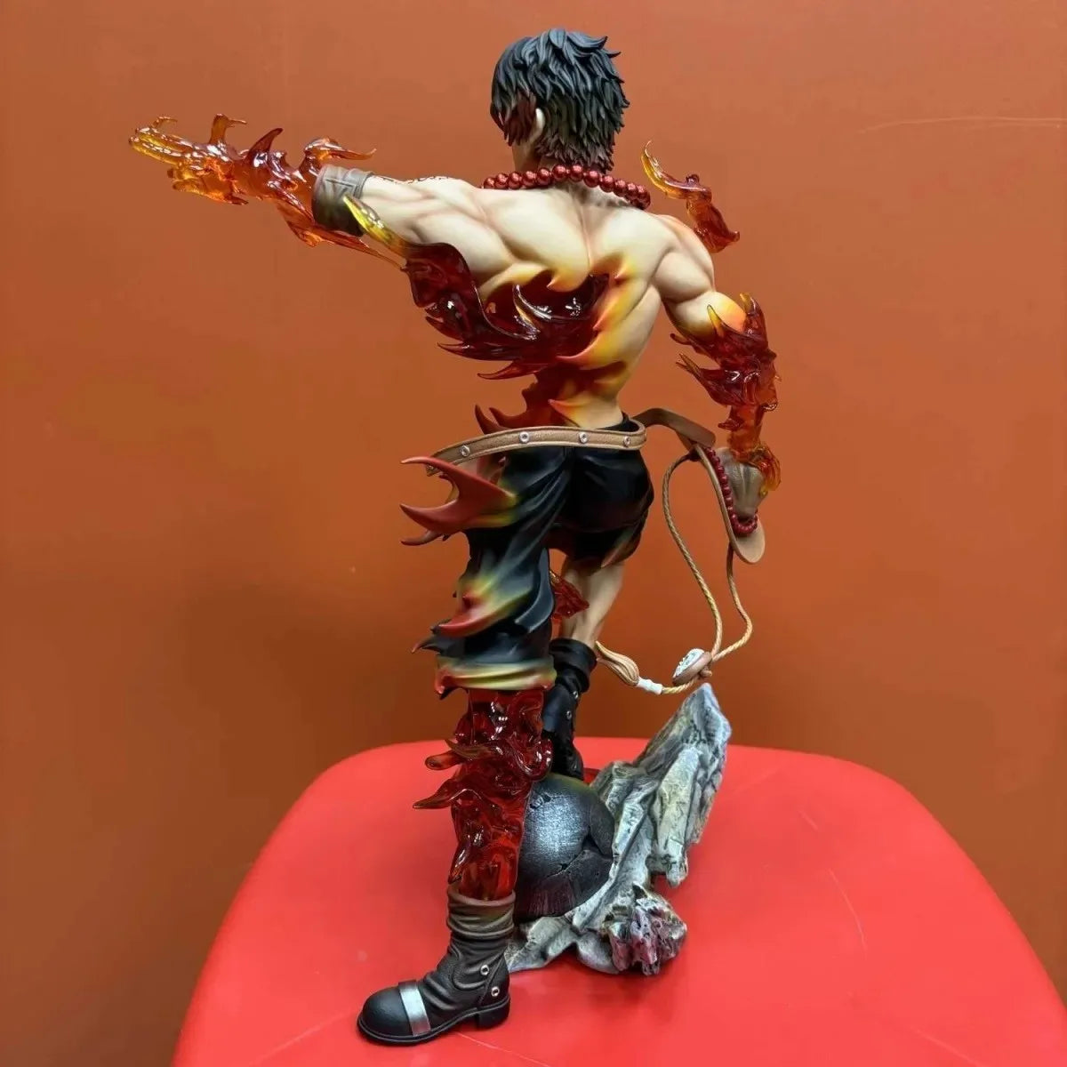 One Piece FLOW Flower Flame Ace Fingertip Smile Scene GK Statue Model Desktop Ornament