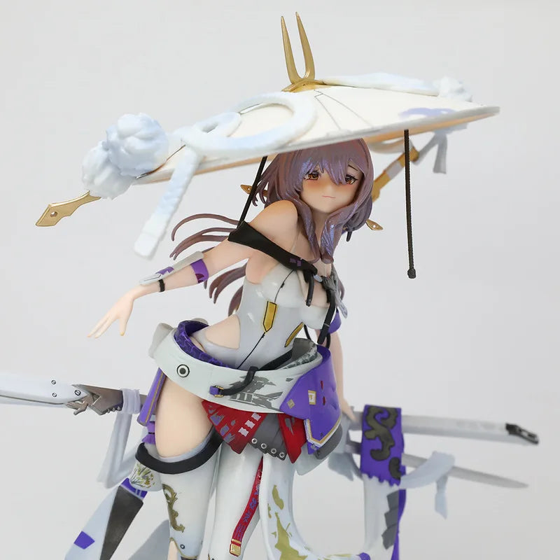 New Anime Samurai Girl Action Figure Collectible Model With Horned Hat Sword Desktop Ornament Gift For Anime Fans Otaku Toy