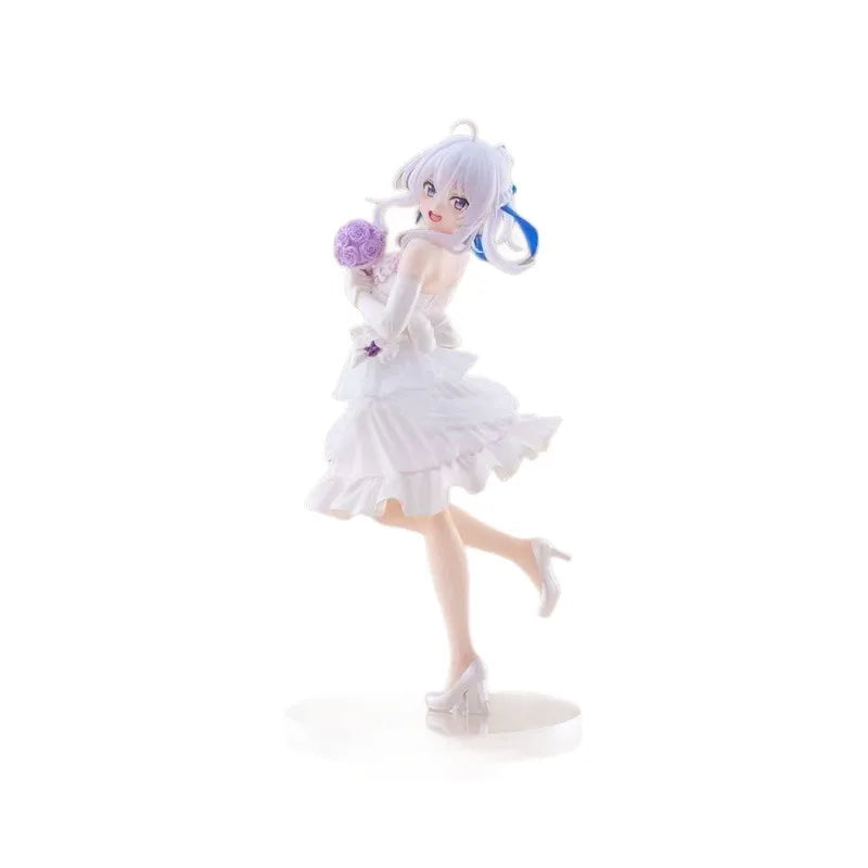 Anime Figure Statue Model Wedding Dress Dress Elaina Standing Scene PVC Desktop Toy Decoration
