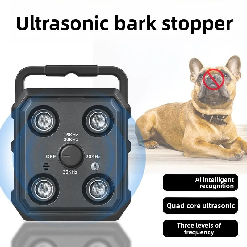 New Ultrasonic Stop Barker Dog Trainer Automatic Sound Control Anti-Barking Rechargeable Deterrent Device Pet Training Supplies