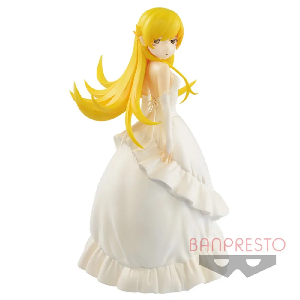 In Stock Bandai Original Genuine Banpresto Monogatari Series Oshino Shinobu Wedding Dress EXQ Figure 21cm Collections Model Toys