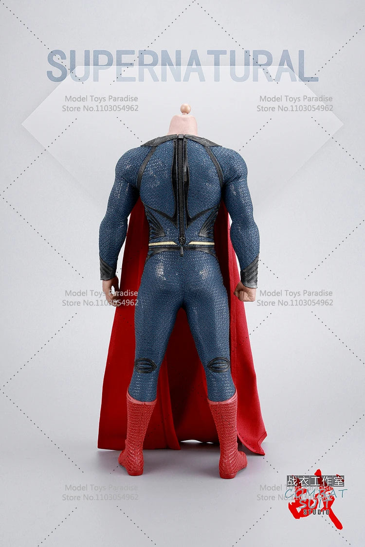 1/6 Soldier Super Man Red Blue Hero Combats Suit Muscles Joints Body With Hand Shape Fit 12inch Action Figure Head