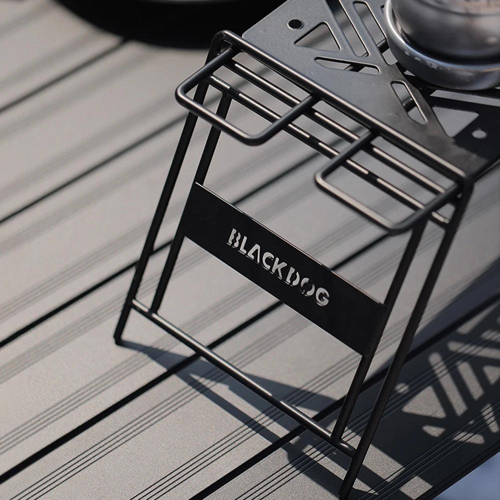 BLACKDOG Camping Iron Storage Shelf Barbecue Picnic Accessory Shelf Multi-Function Metal Desktop Rack Trapezoidal Hanging Rack