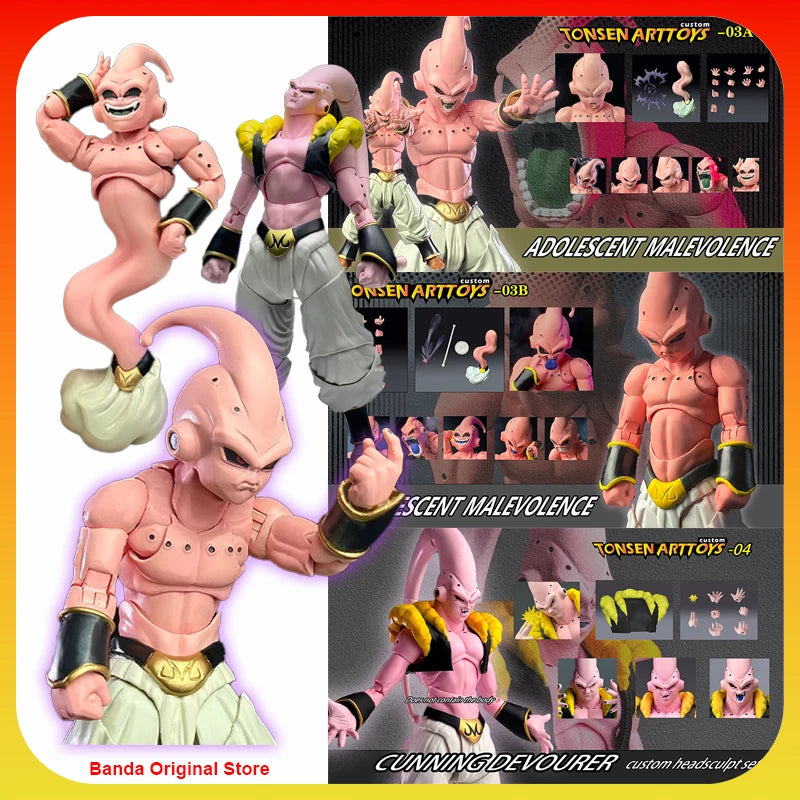 100% In Stock Original Tonsenarttoys Dragon Ball SHF Majin Buu Adolescent Malevolence Anime Action Collection Figures Model Toys