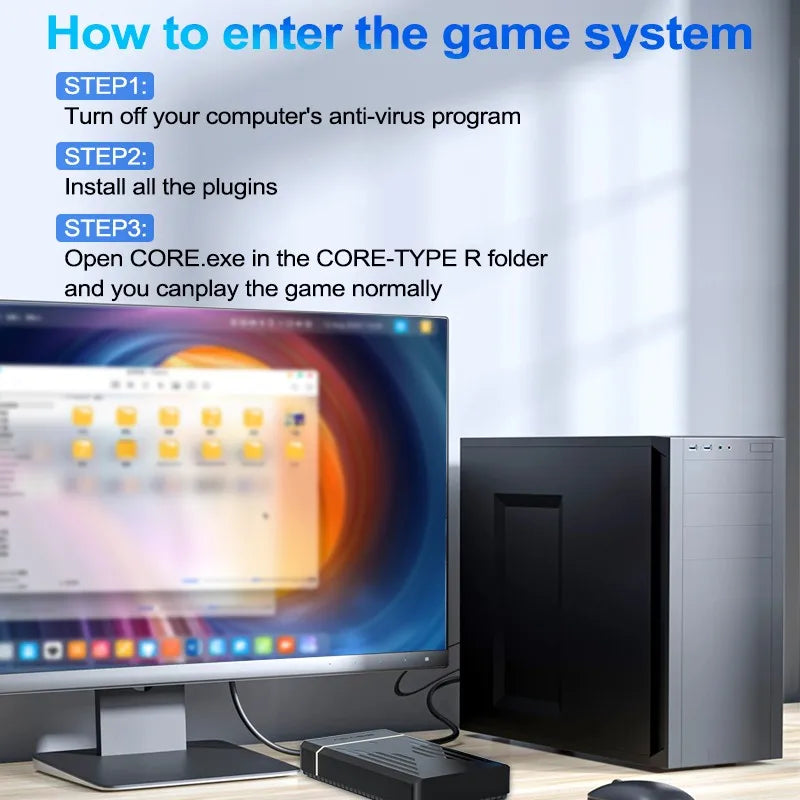 3TB Portable Gaming HDD Hyperspin/LaunchBox/Retrobat/Playnite Retro Game Console with 20000 Games for PS3/PS2/PS1/PSP/Switch/Wii