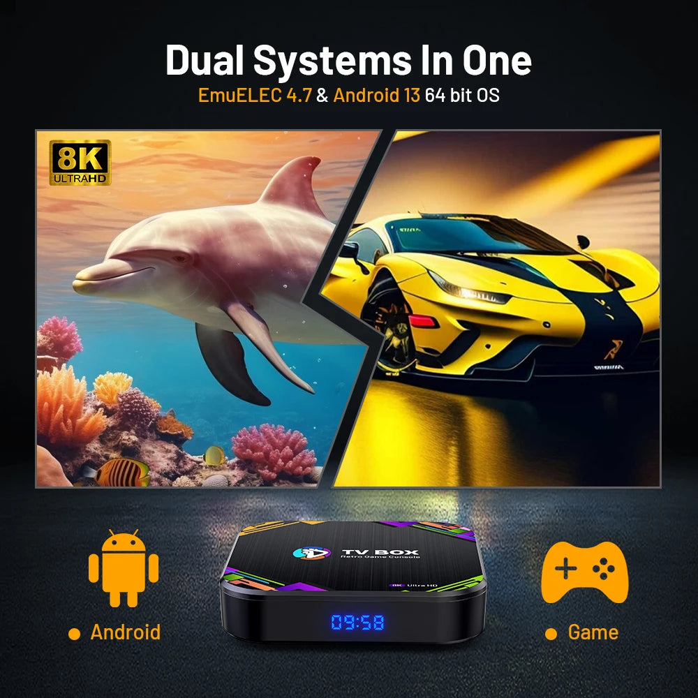 KINHANK Super Console X8 Retro Game Console With 30000 Games For PS1/PSP/DC/N64/MAME Game TV Box 8K HD Output with Controller