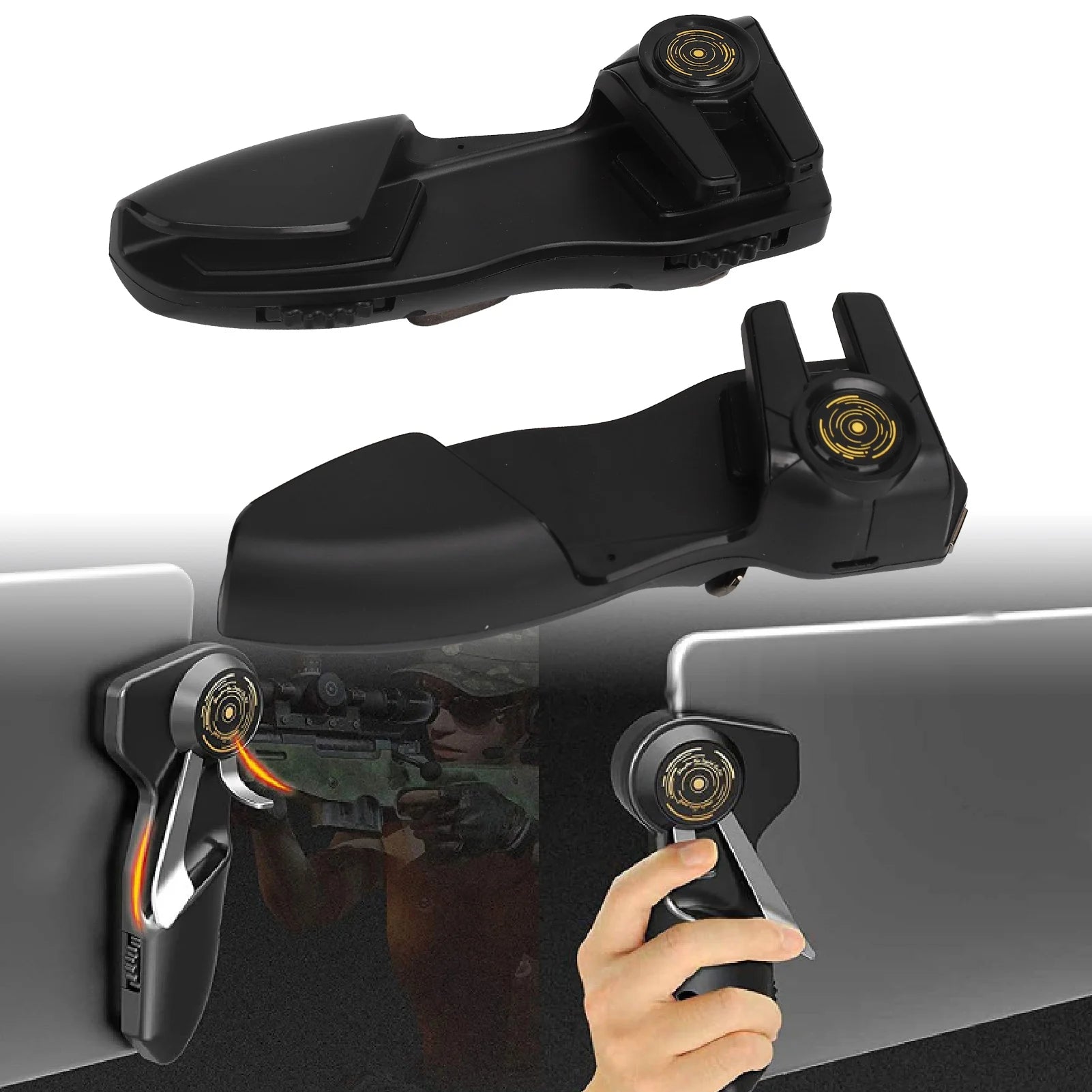 Game Handle Mobile Game Handle Controller 6 Finger Shooting Button Trigger Auxiliary Gamepad Shooting Gamepad Tablet Game Handle