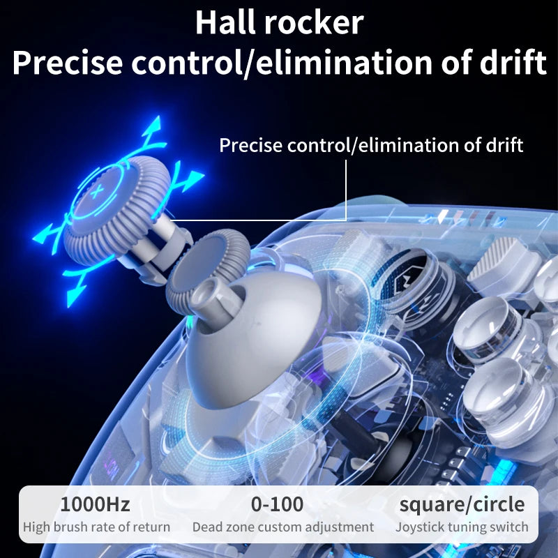 Aolion K10 RGB Wireless Gaming Controller With Charging Dock Gamepad Hall Effect Joystick Trigger For Nintend Switch 2/PC/Phone