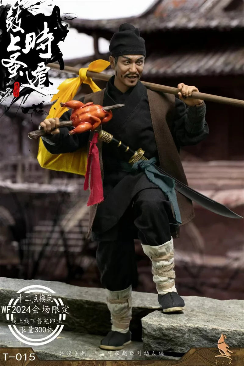 In Stock Twelve O'clock T-015 1/6 Scale Collectible Water Margin Hero Shi Qian 12'' Full Set Male Soldier Action Figure Model