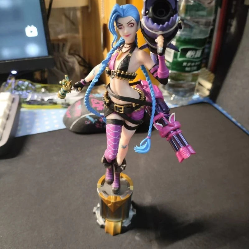 Jinx-Statue League of Legends 22CM PVC-Figur LOL Desktop-Dekoration Spiel Sammlergeschenk für Gamer Geburtstag Cosplay-Modell