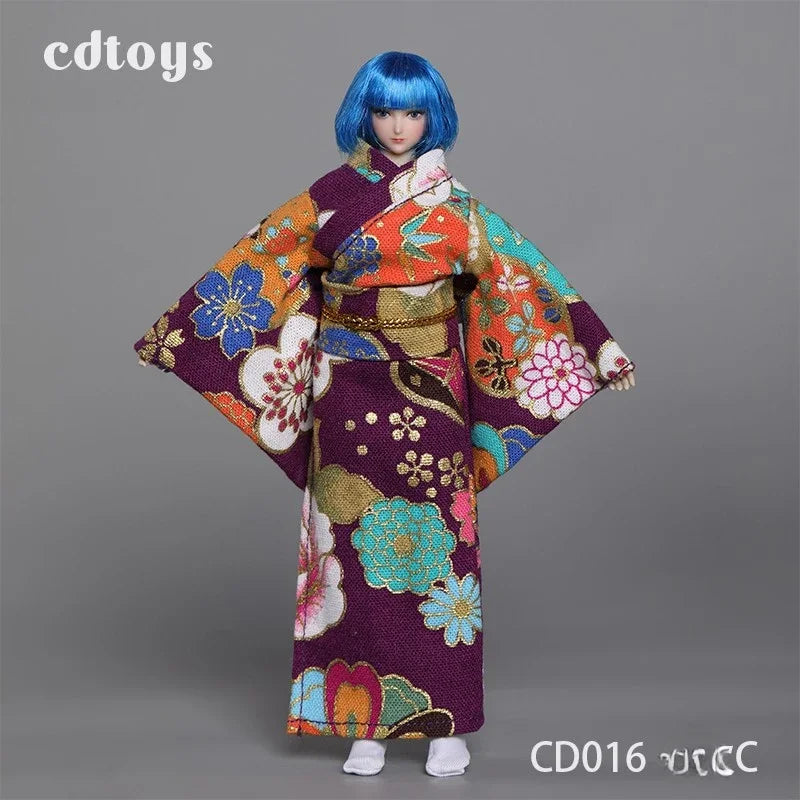Cdtoys Cd016 1/12 Scale Female Soldiers Kimonos with Belt Suit Clothes Model for 6 Inch TBLeague Body Action Toy Figures