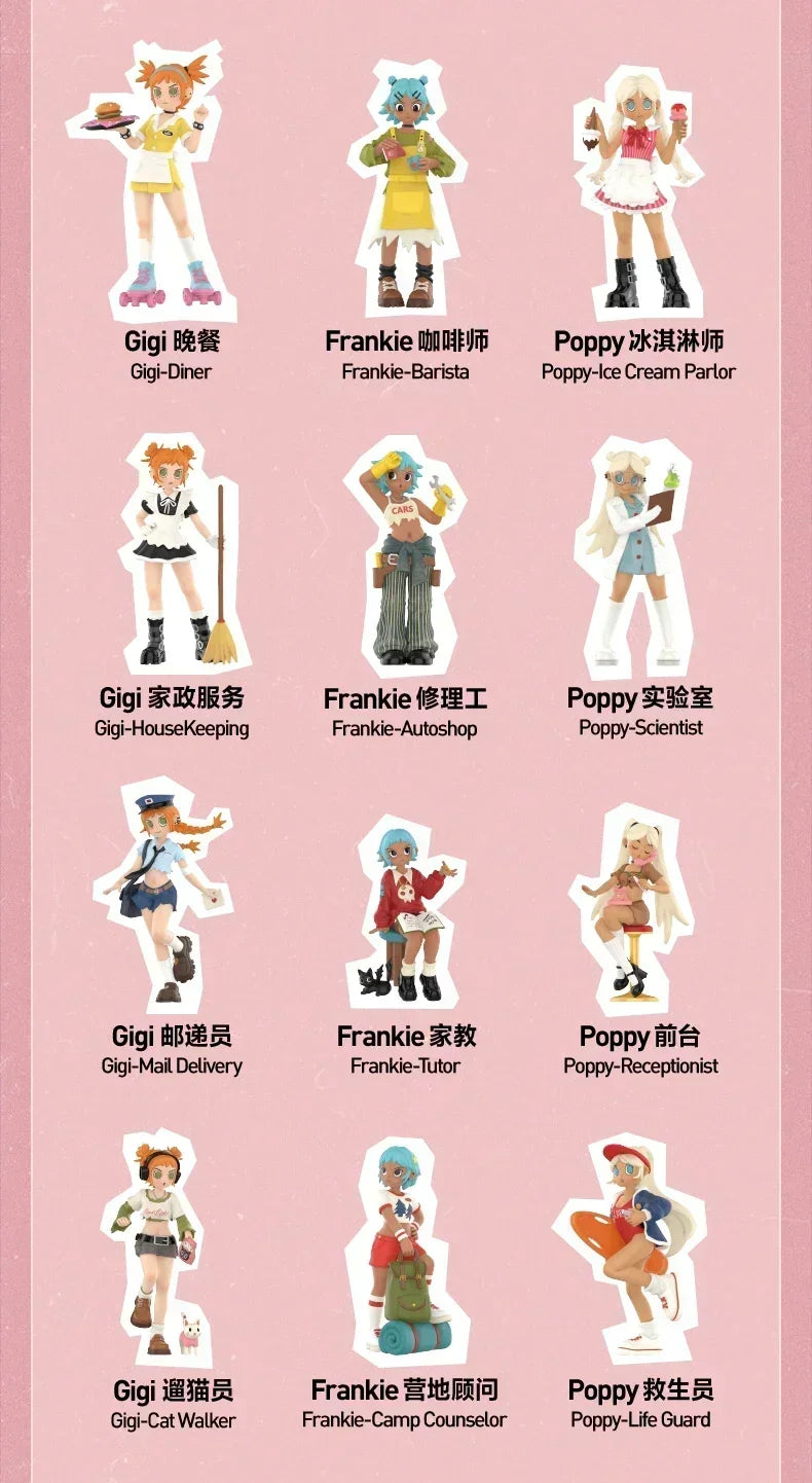 POP MART Peach Riot Rush Hour Series Blind Box Toys Kawaii Anime Action Figure Surprise Desktop Decoration Mystery Box