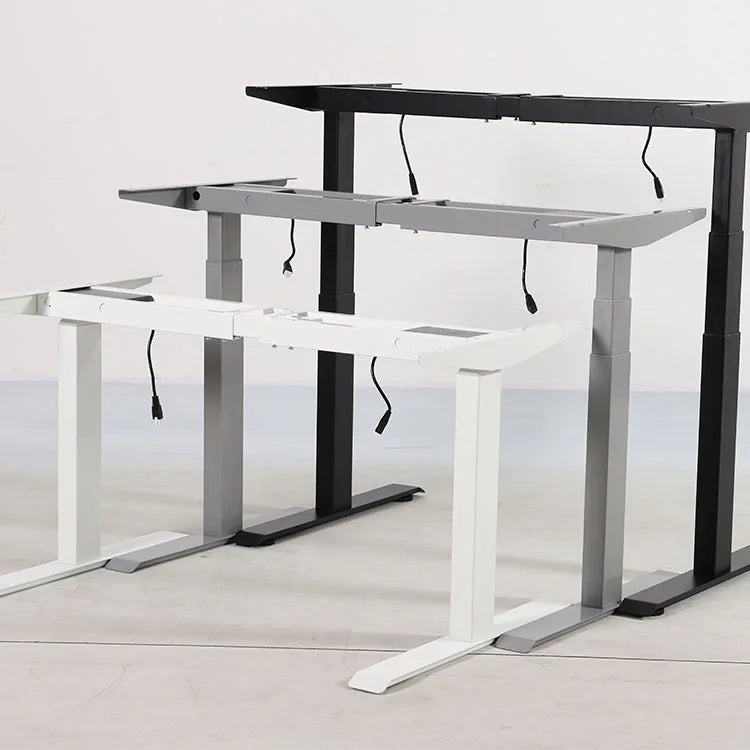 Home Gaming Height Adjustable Electric Standing Desk Frame Office Furniture Extendable Work Lifting White Desk