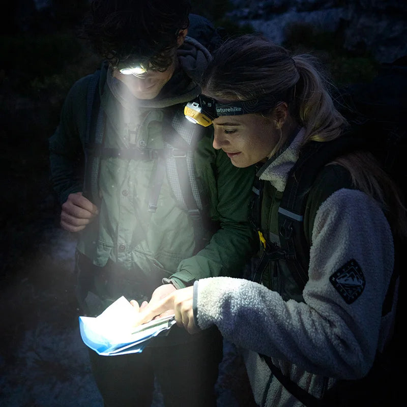 Naturehike Челник с висока водоустойчивост, външен челник, туризъм, алпинизъм, бягане, катерене, супер ярки светлини