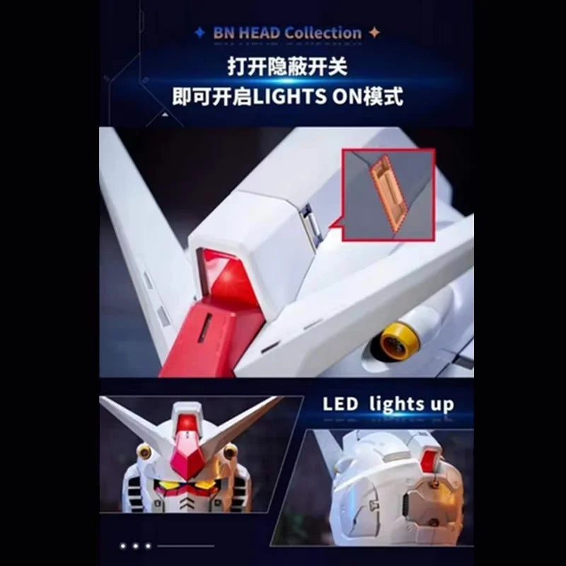 Bandai Gunpla Rx-78 Wearable Robot Model Christmas Gifts, Touch The Head To Change The Lights, Children'S Gifts