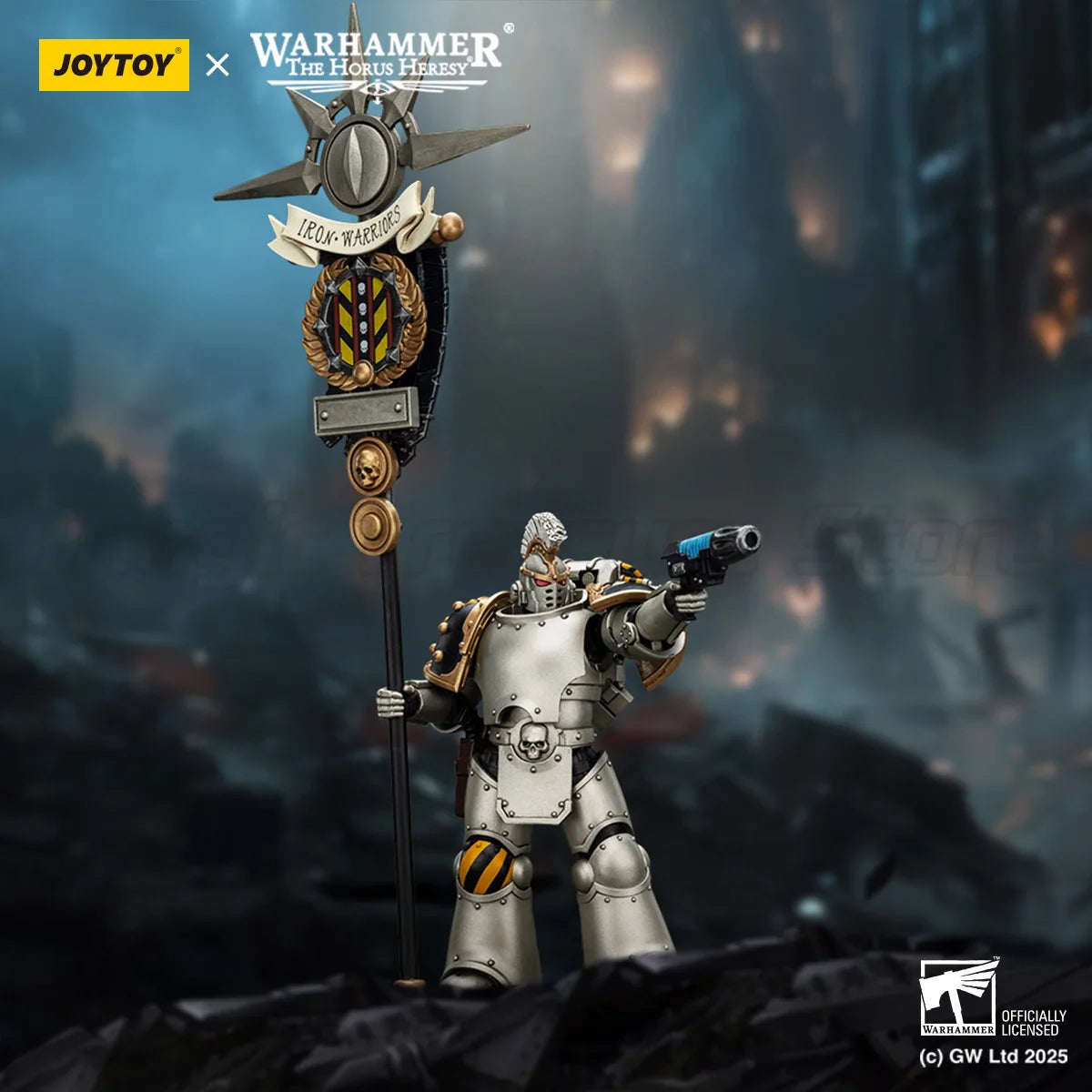 【MT】JOYTOY 1/18 Action Figure Warhammer 40K Iron Warriors Command Squad Choosen with Legion Standard Model Toys