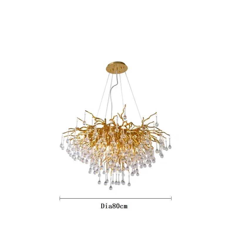 American Luxury Crystal Ceiling Chandelier Modern Art Living Dining Bedroom Hanging Lamp Hotel Hall Home Decor Pendant Lights